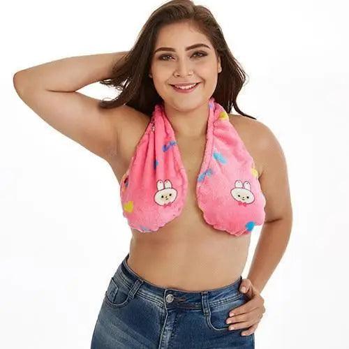 Comfortable Women Towel Bra Chest Hanging Neck Wrapped Big Bra Breastfeeding Lightweight Ladies Towel Bra