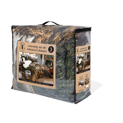 Comforter 3 Piece Set King Deer In Snowy Forest