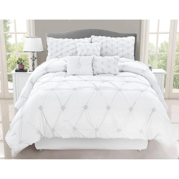 Comforter Chateau 7 Piece Queen White - Gifts for You 'n Me