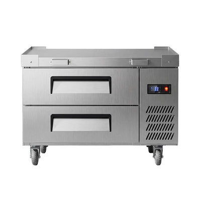 Commercial Double Drawer Undercounter Worktop Fridge With Chef Base & Wheels (SAK80596)