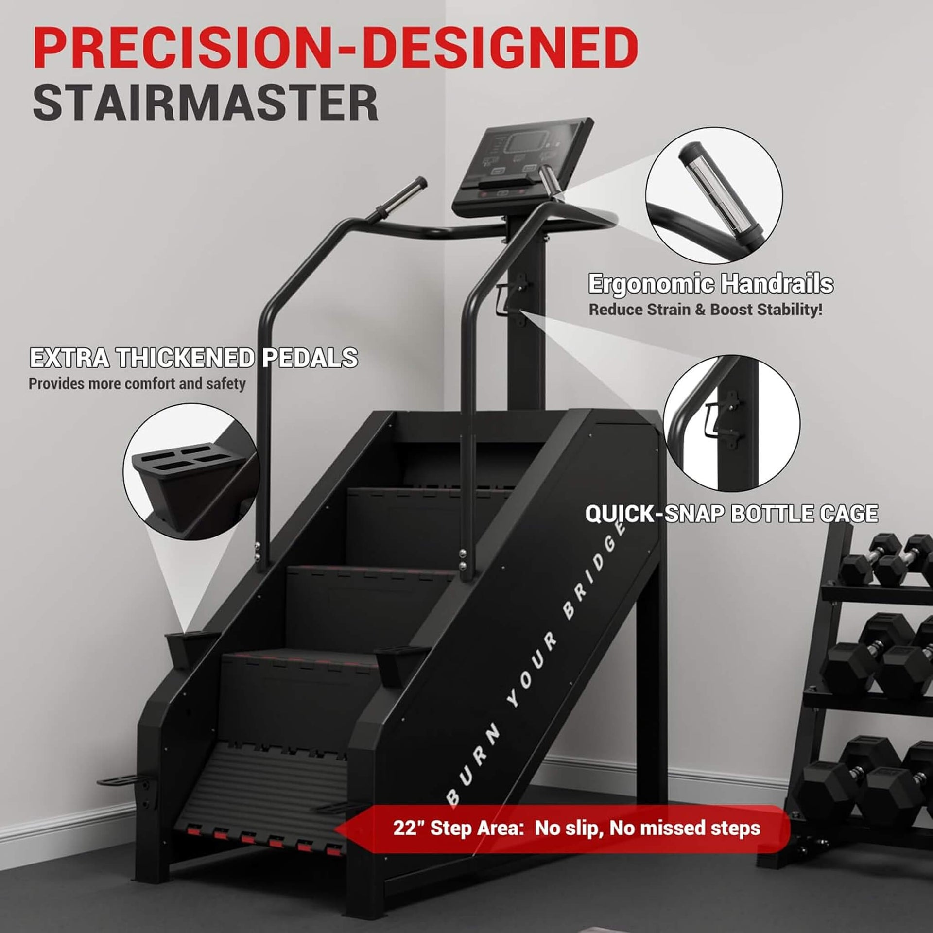 Commercial Stair Stepper With LED Display And 15 Resistance Levels (SAK91837)