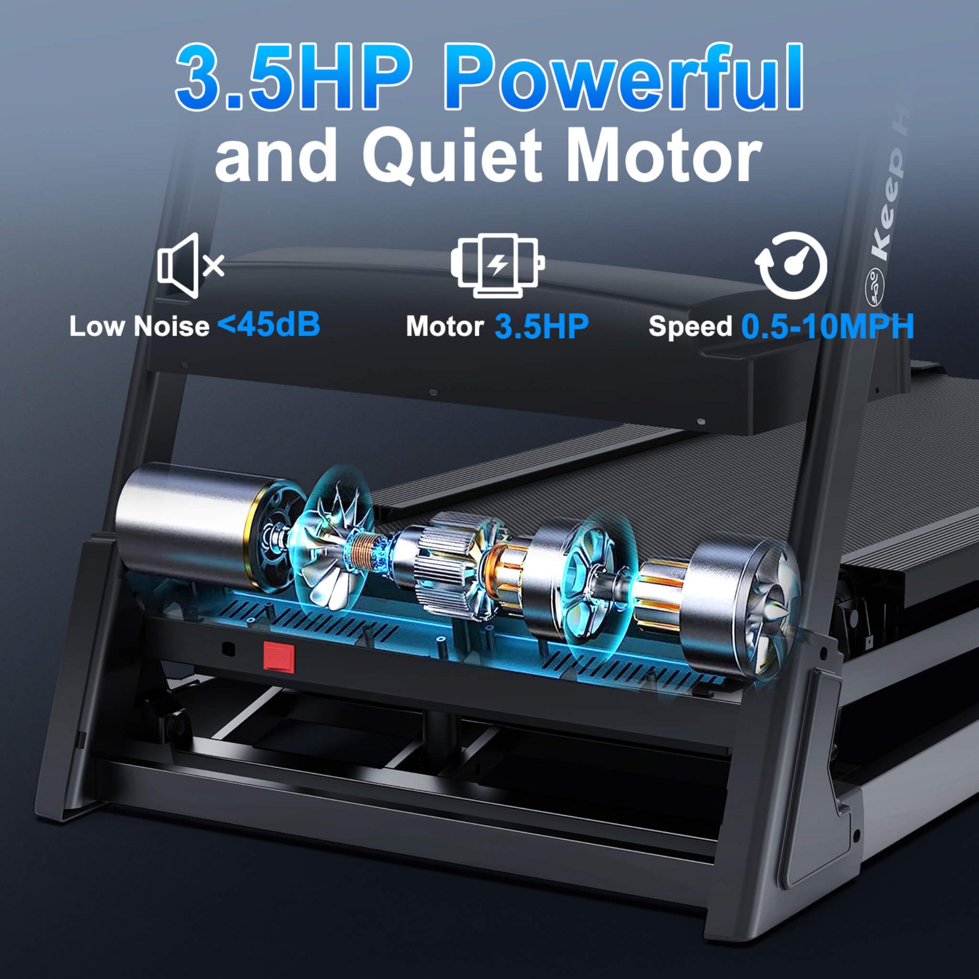 Compact 3.5HP Foldable Electric Treadmill With Bluetooth, LCD Display & 12 Pre-Set Running Programs (SAK25879)