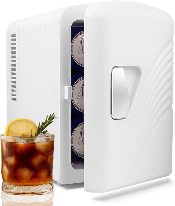 Compact Refrigerator, Portable Mini Fridge, Skin Care 4L Capacity/6 Cans F3404 Kismile