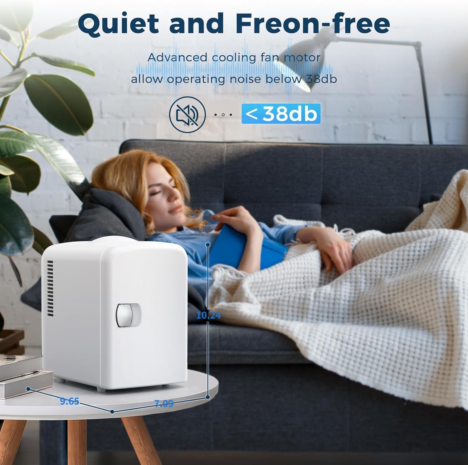 Compact Refrigerator, Portable Mini Fridge, Skin Care 4L Capacity/6 Cans F3404 Kismile