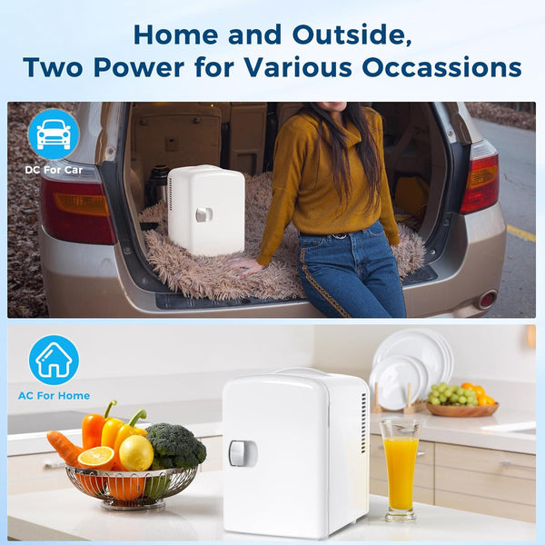 Compact Refrigerator, Portable Mini Fridge, Skin Care 4L Capacity/6 Cans F3404 Kismile