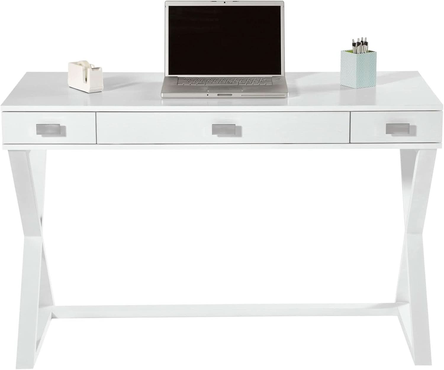 Compact White Writing Desk for Small Spaces and Creativity