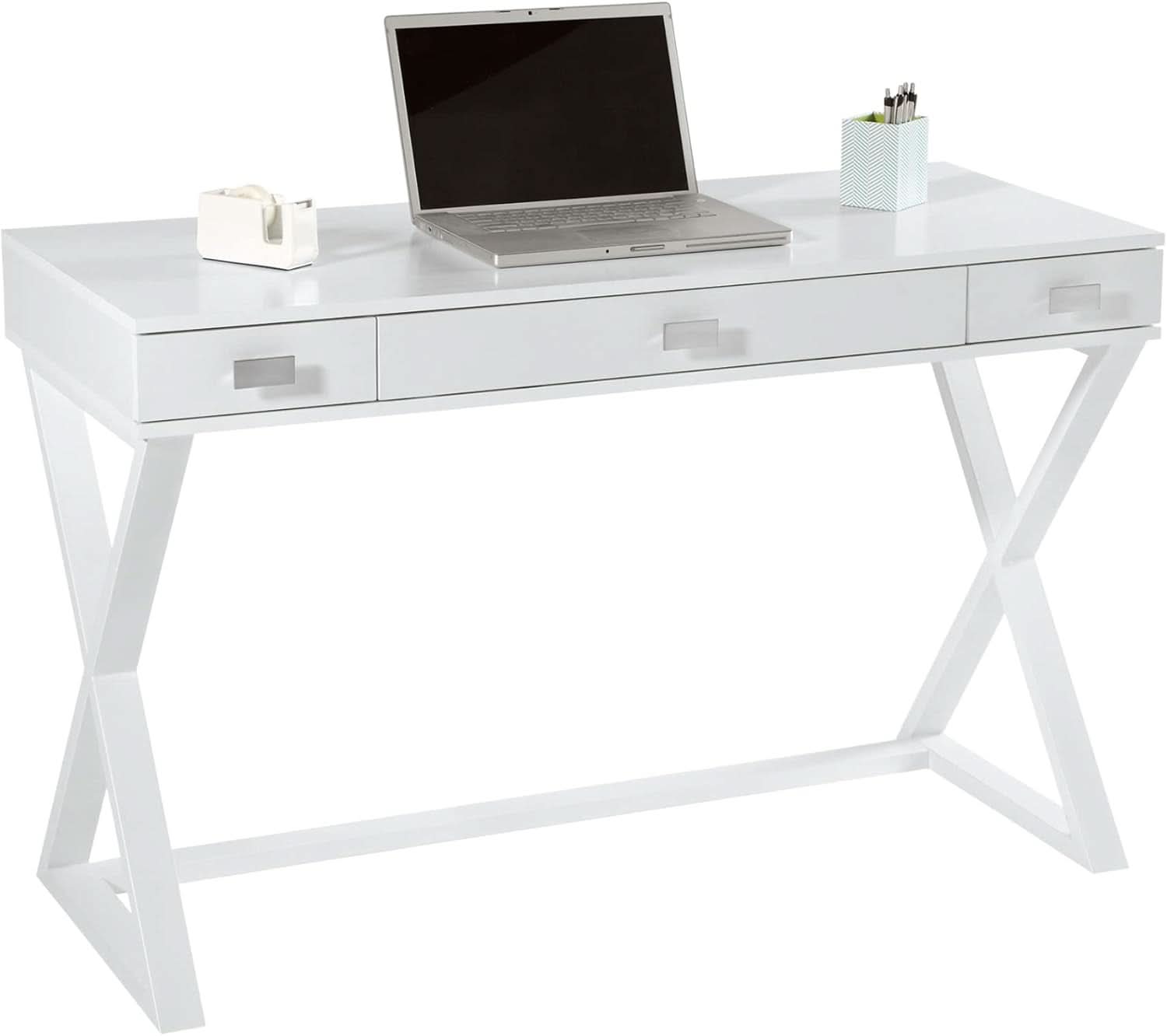 Compact White Writing Desk for Small Spaces and Creativity
