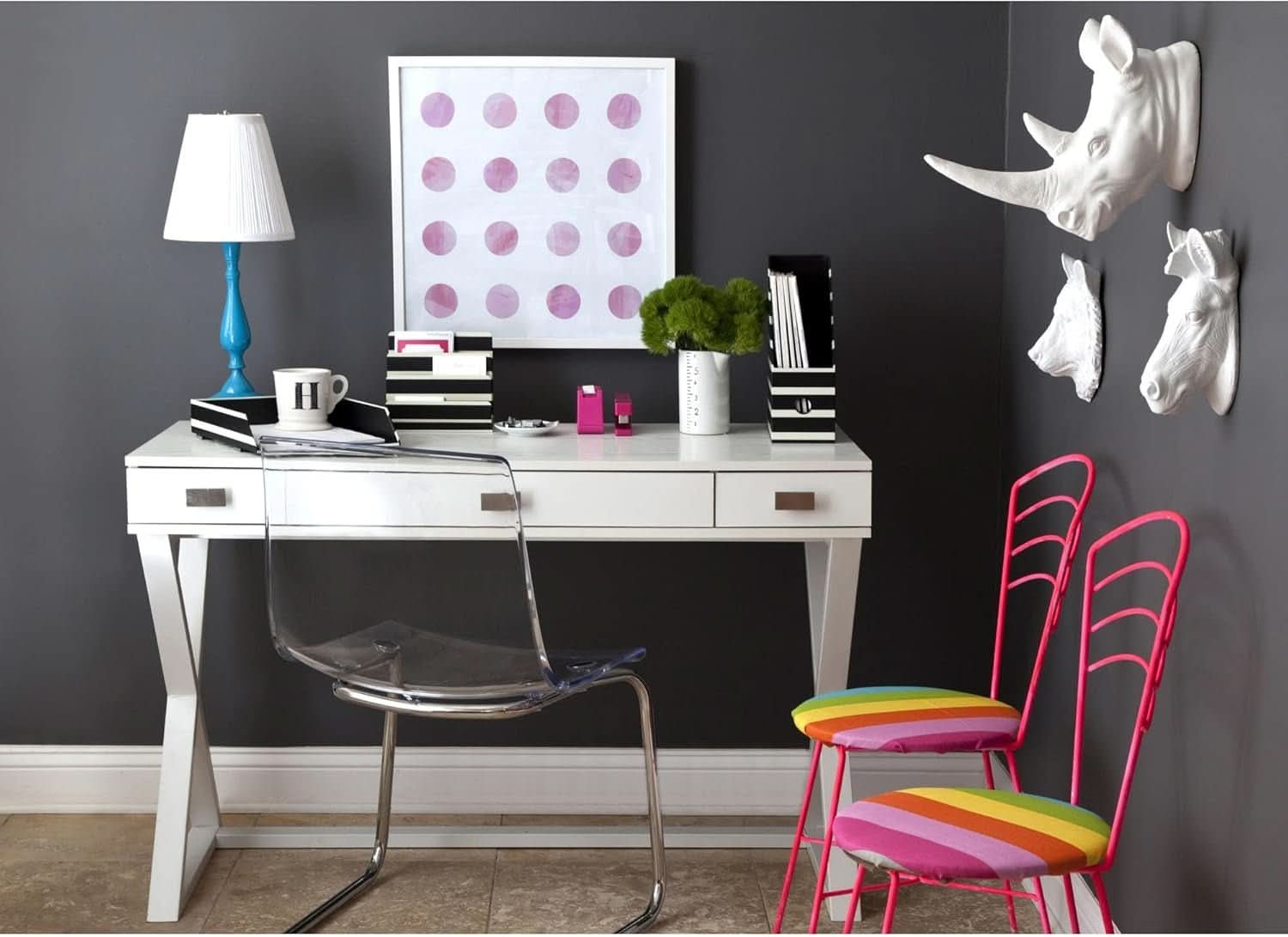 Compact White Writing Desk for Small Spaces and Creativity