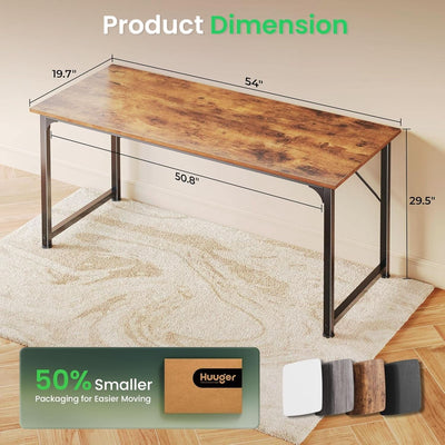 55 Inch Rustic Brown Computer Desk For Home Office