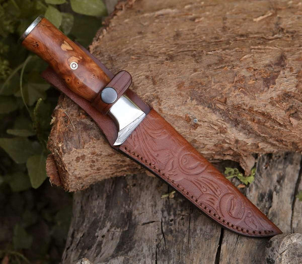 Concord Damascus Fillet Knife with Exotic Olive wood Handle - Gifts for You 'n Me