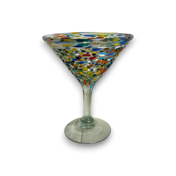 Confetti Pebbled Martini Glass | Hand-Blown Mexican Barware