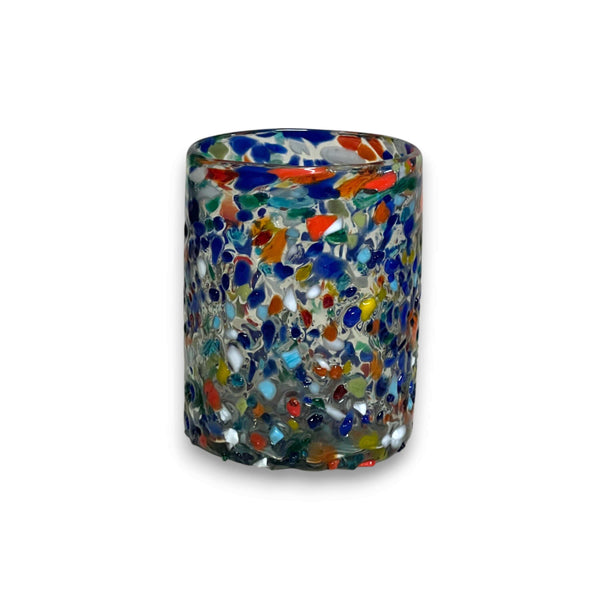 Confetti Pebbled Tumbler | Hand-Blown Mexican Glassware