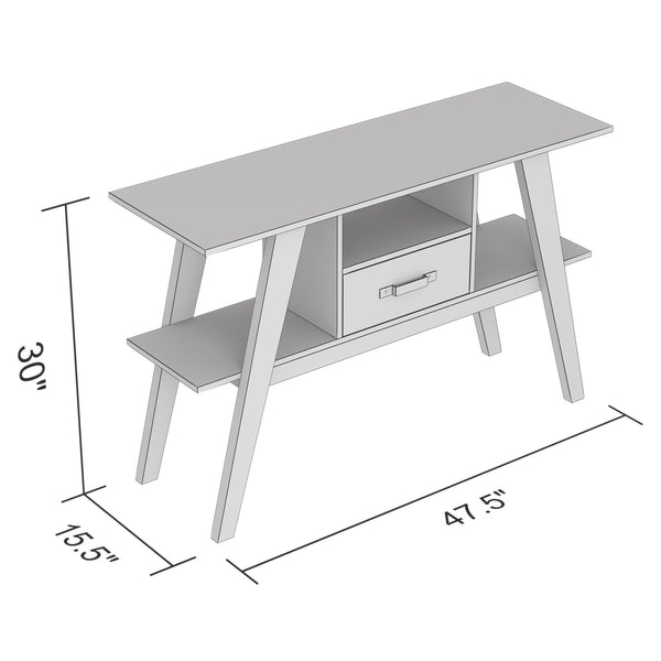 Console Sofa Table Brown Reclaimed Wood 1 Drawer 1 Shelf