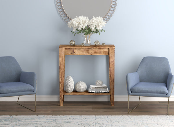 Console Sofa Table Brown Reclaimed Wood 1 Shelf