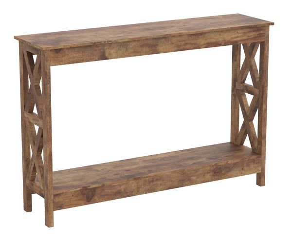 Console Sofa Table Brown Reclaimed Wood 1 Shelf