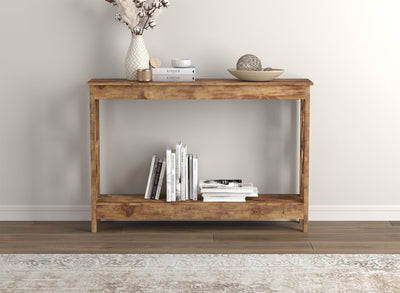 Console Sofa Table Brown Reclaimed Wood 1 Shelf