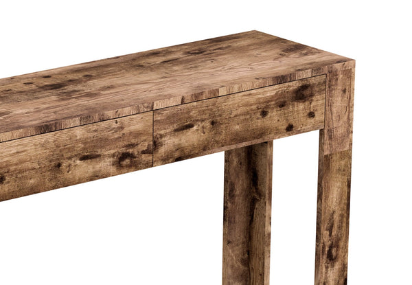 Console Sofa Table Brown Reclaimed Wood 2 Drawers 1 Shelf