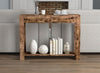 Console Sofa Table Brown Reclaimed Wood 2 Drawers 1 Shelf