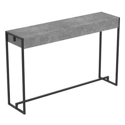 Console Sofa Table Dark Cement Black Metal