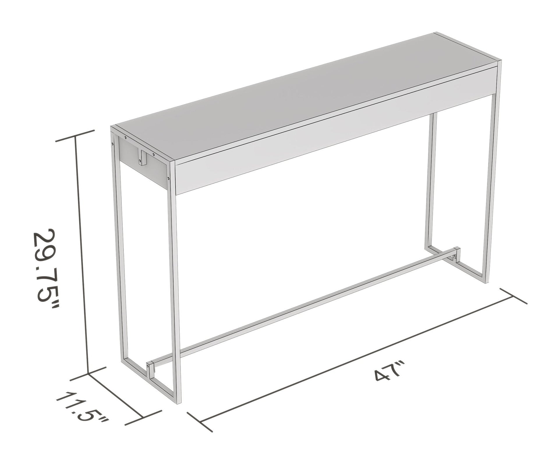 Console Sofa Table Dark Cement Black Metal