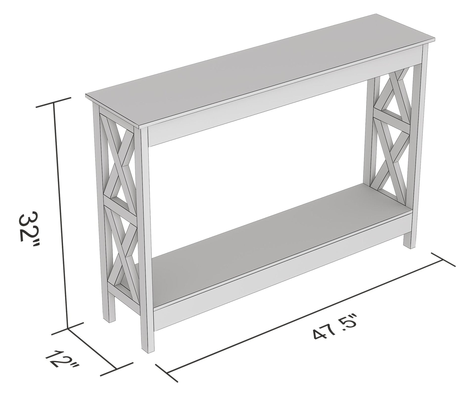 Console Sofa Table Dark Grey 1 Shelf