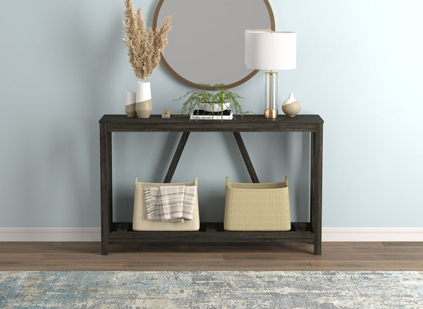 Console Sofa Table Dark Grey 1 Shelf