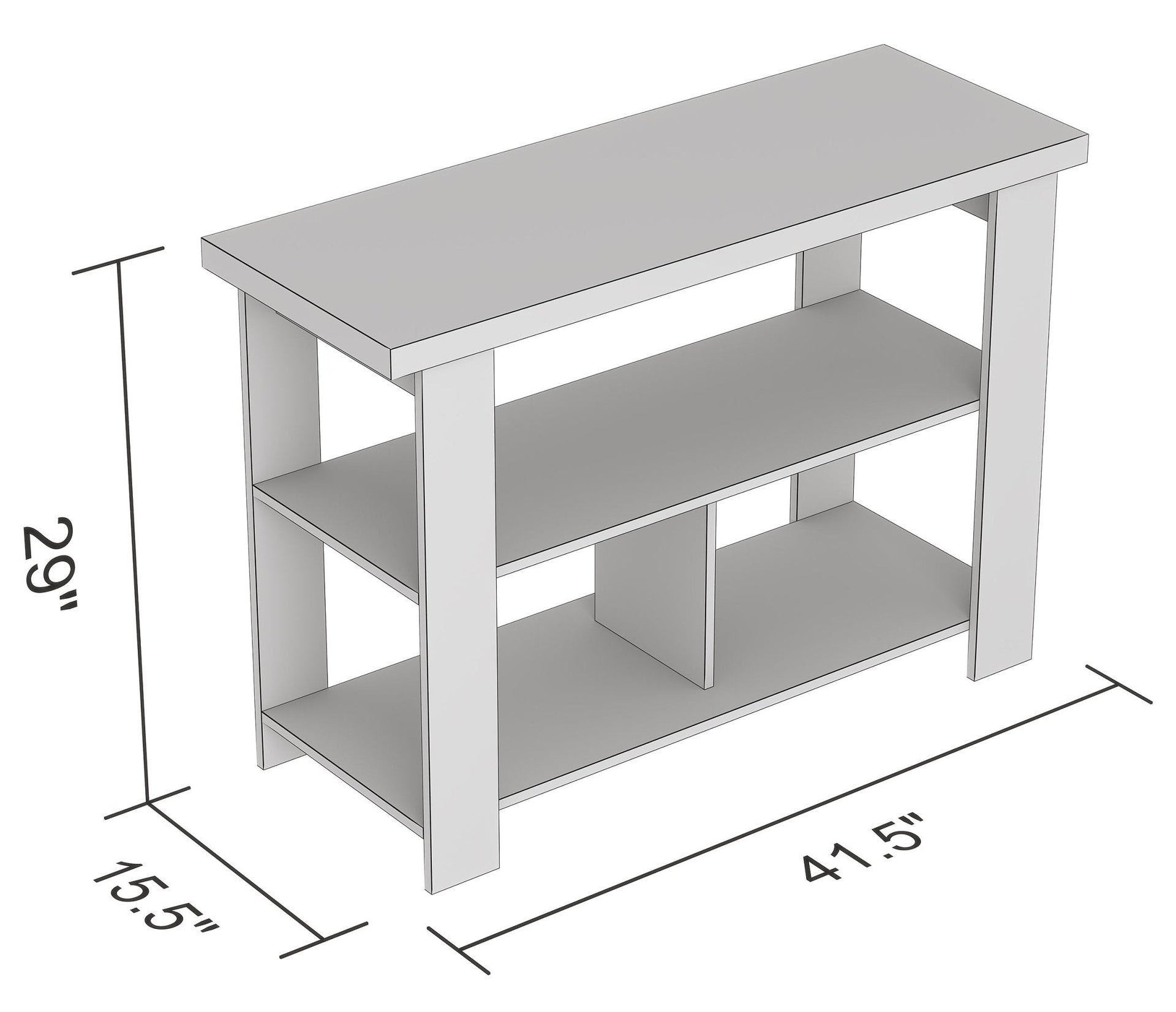 Console Sofa Table Dark Grey 3 Shelves