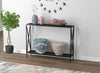 Console Sofa Table Dark Grey Wood Look 1 Shelf Black Metal