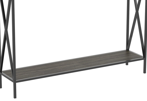 Console Sofa Table Dark Grey Wood Look 1 Shelf Black Metal