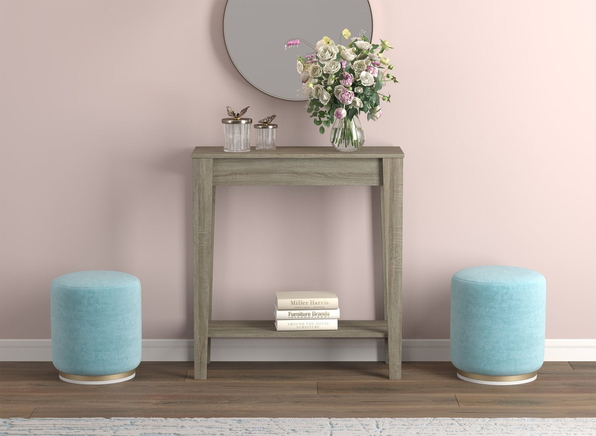 Console Sofa Table Dark Taupe 1 Shelf