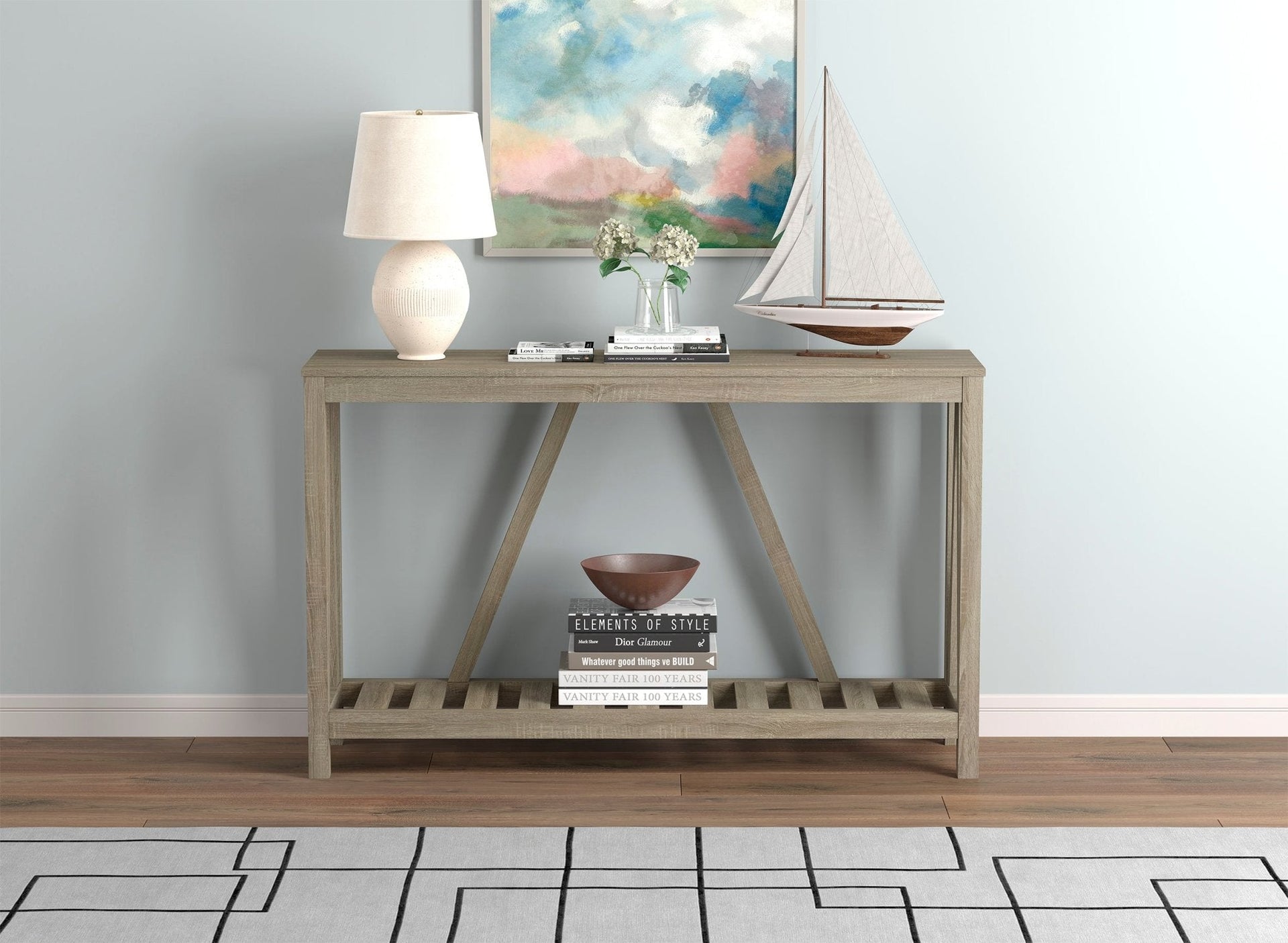 Console Sofa Table Dark Taupe 1 Shelf