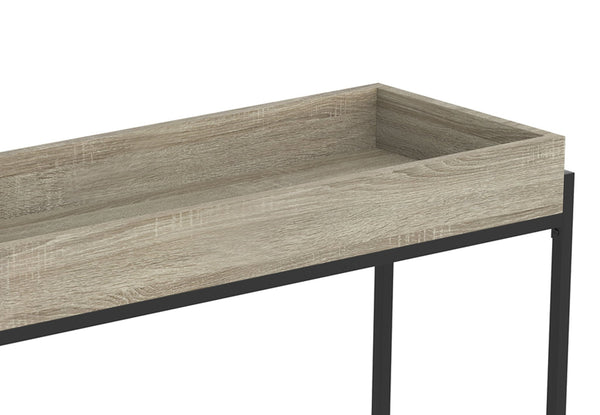 Console Sofa Table Dark Taupe Tray Top