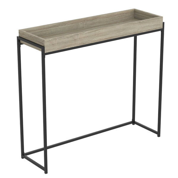 Console Sofa Table Dark Taupe Tray Top