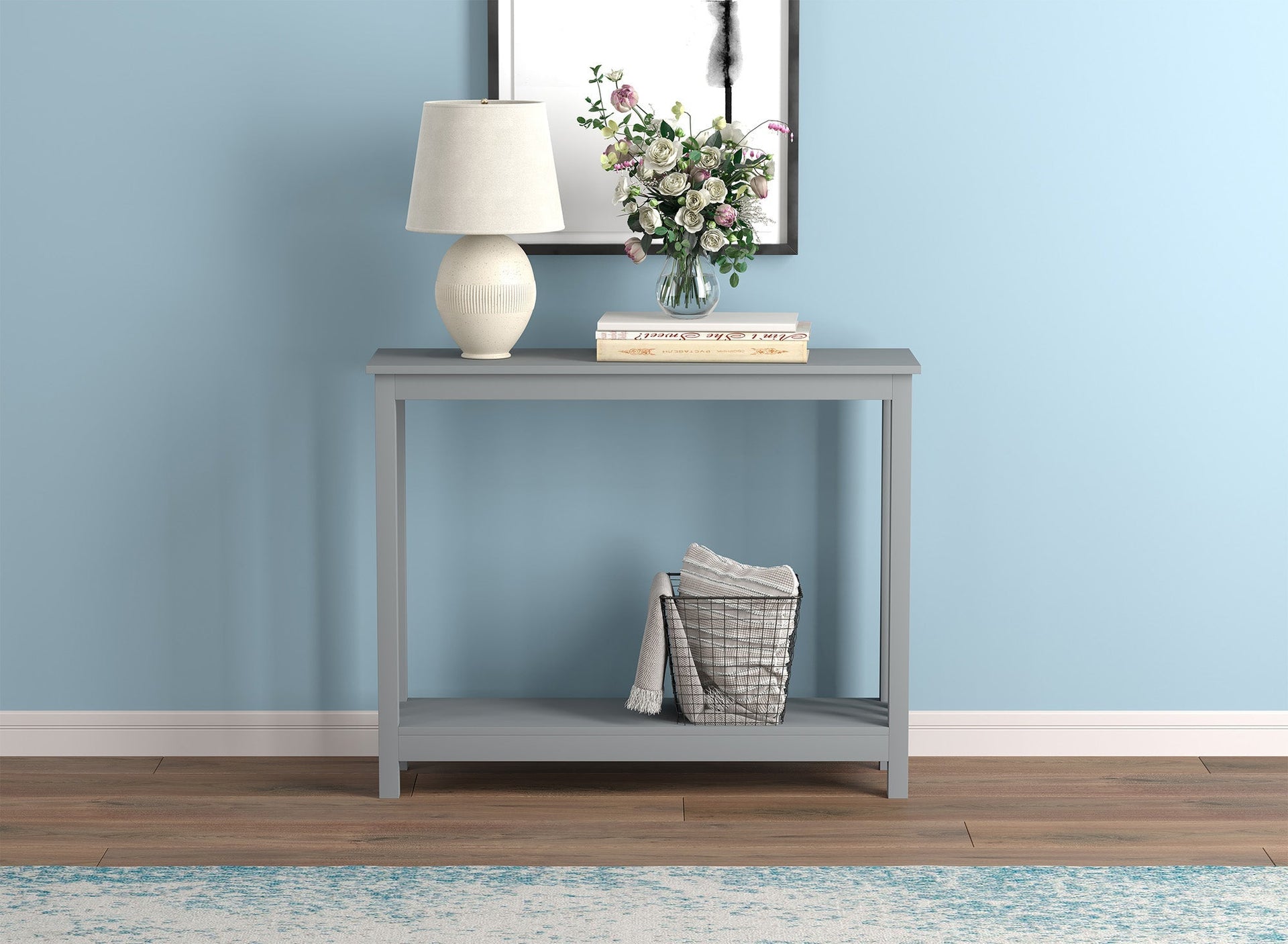Console Sofa Table Light Grey 1 Shelf