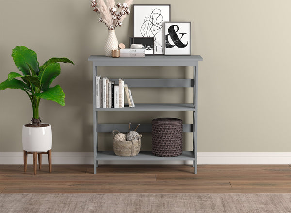Console Sofa Table Light Grey with Dual Shelves