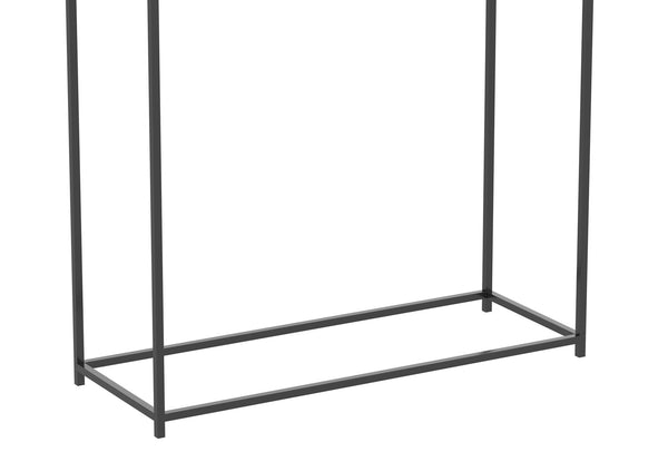 Console Sofa Table Marble Look Black Metal Base