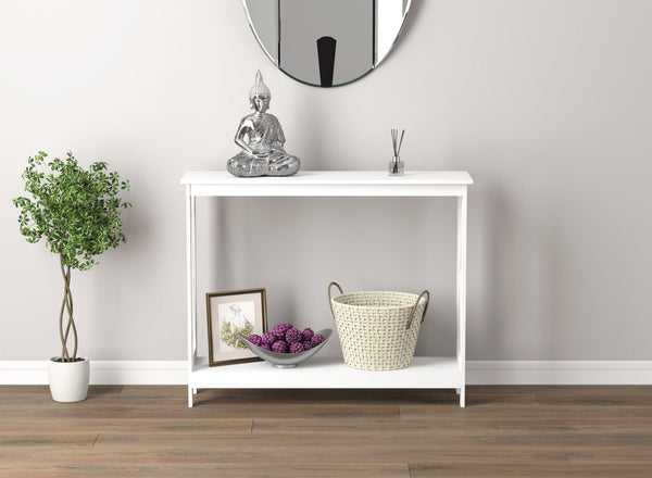 Console Sofa Table White 1 Shelf