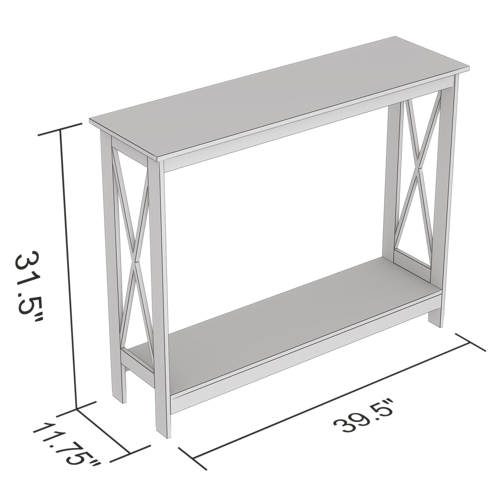 Console Sofa Table White 1 Shelf