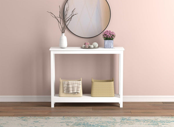 Console Sofa Table White 1 Shelf