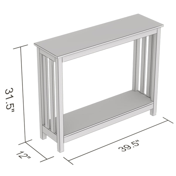 Console Sofa Table White 1 Shelf