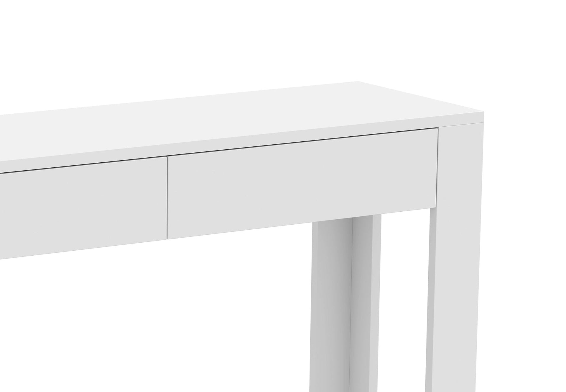 Console Sofa Table White 2 Drawers 1 Shelf