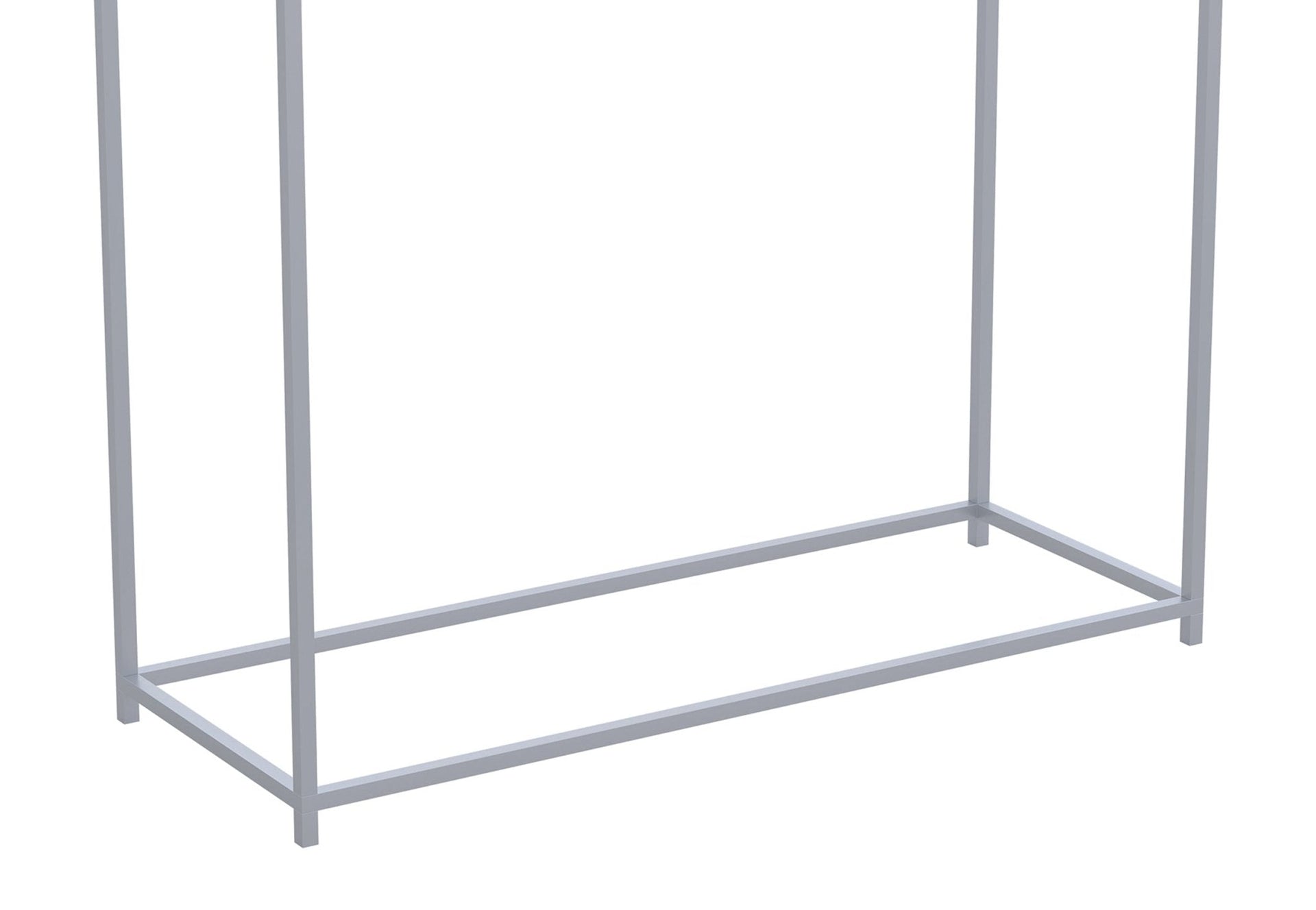 Console Sofa Table White Silver Metal Base