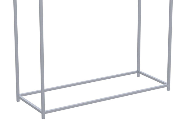 Console Sofa Table White Silver Metal Base