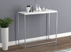 Console Sofa Table White Silver Metal Base