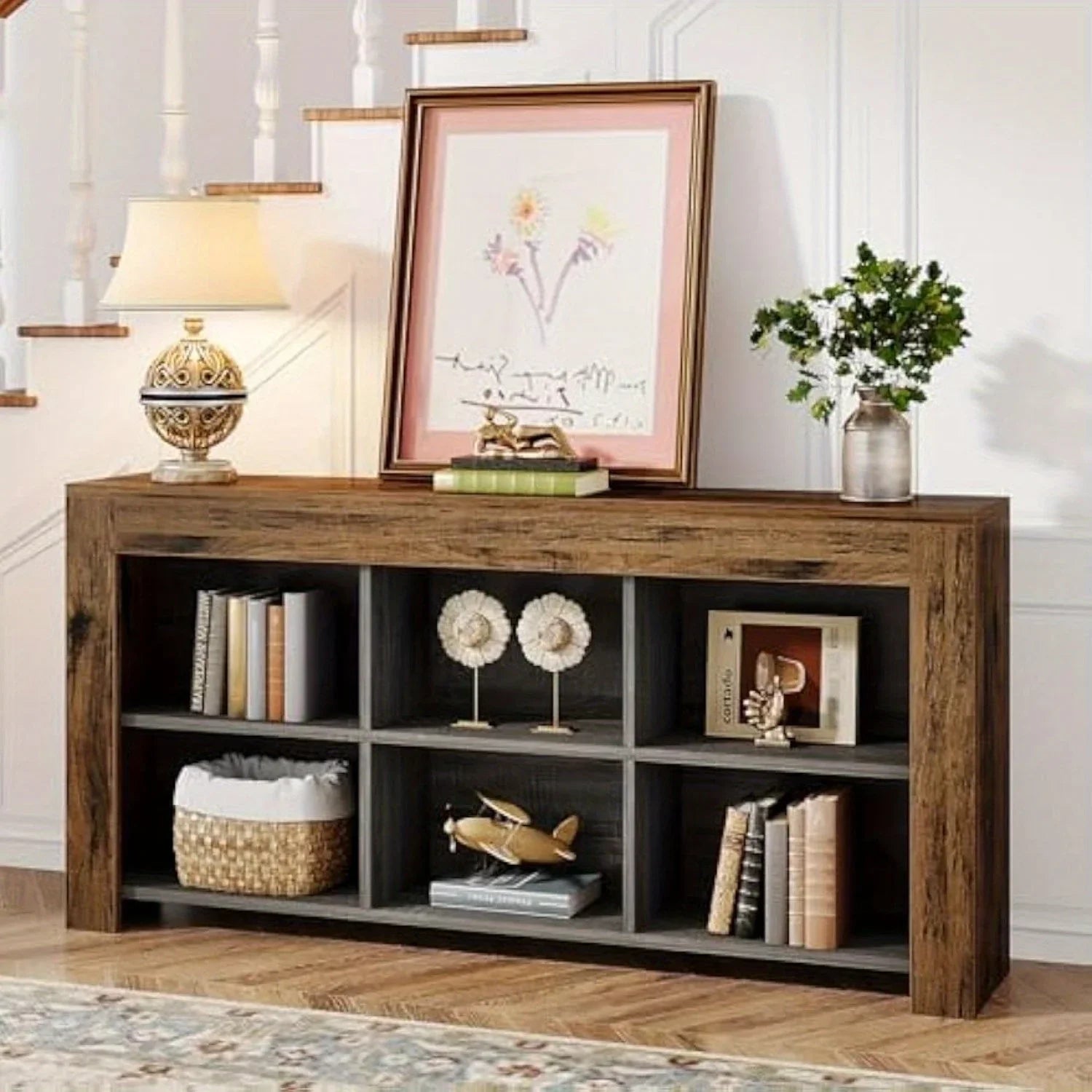 Console Table - Rustic Wood 63-Inch