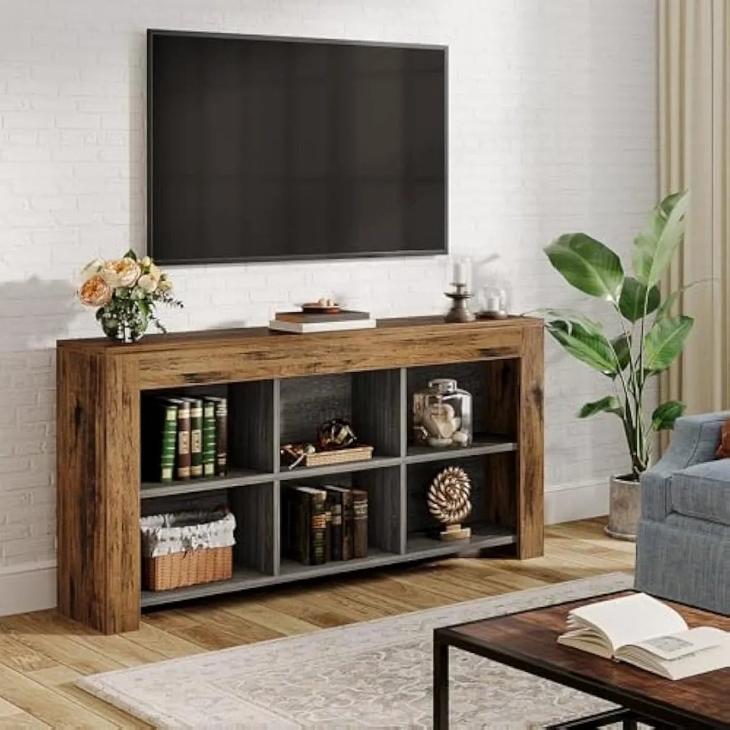 Console Table - Rustic Wood 63-Inch