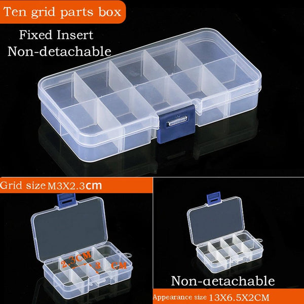 Container Plastic Box Practical Adjustable Compartment Jewelry Earring Bead Screw Holder Case Display Case storage Box Plastic Jewelry Box for Earrings Rings Necklaces Storage Box