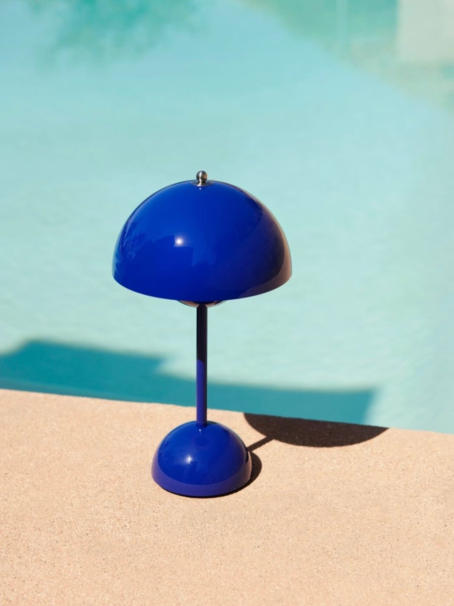 Contemporary Cordless Portable Cute Mushroom Table Lamp, Flowerpot VP9