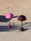 Contemporary Cordless Portable Cute Mushroom Table Lamp, Flowerpot VP9