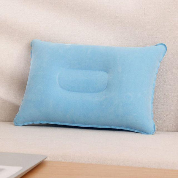 Convenient Ultralight Inflatable PVC Nylon Air Pillow Sleep Cushion Travel Bedroom Hiking Beach Car Plane Head Rest Support Inflatable Camping Travel Pillows Ultralight Inflatable Pillow Small Squared Flocked Fabric Air Pillow for Hiking Camping Traveling